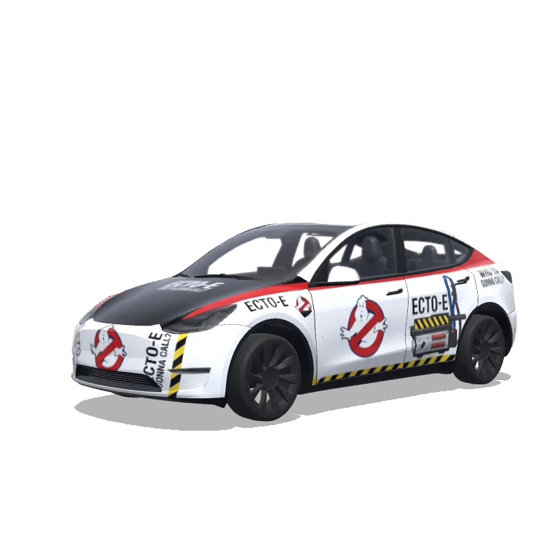Ghostbusters Ecto-E White — Model Y wrap
