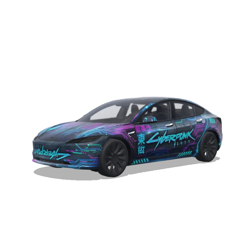 Cyberpunk 2077 Night City — Model 3 (2024+) wrap