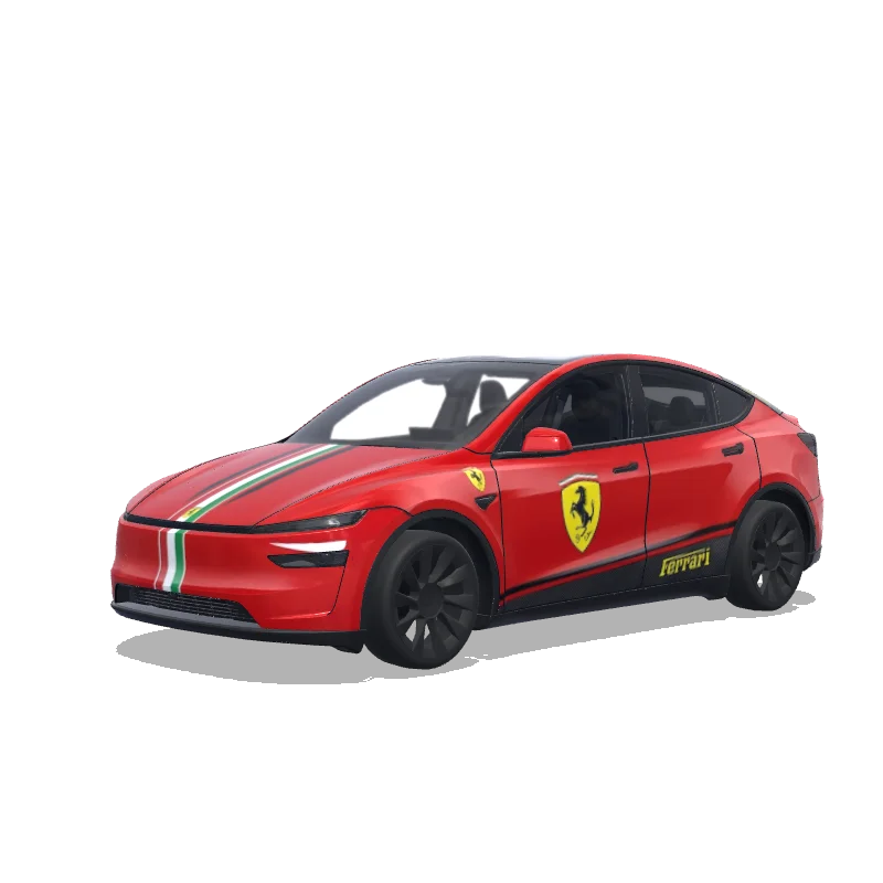 Ferrari Rosso Corsa — Model Y (2025+) wrap