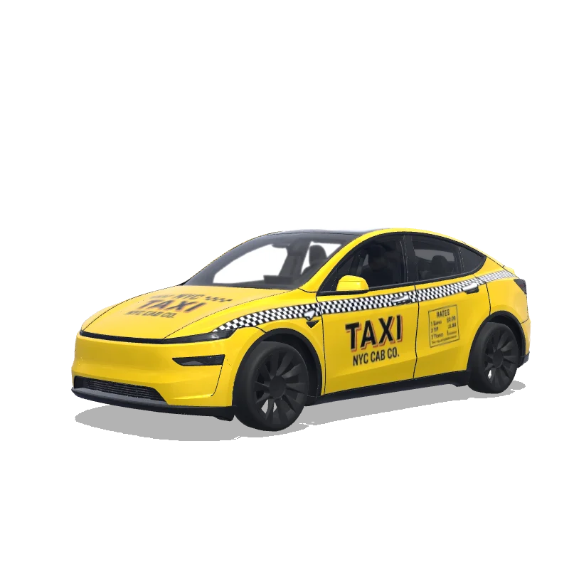 Yellow Checkered Taxi — Model Y (2025+) wrap