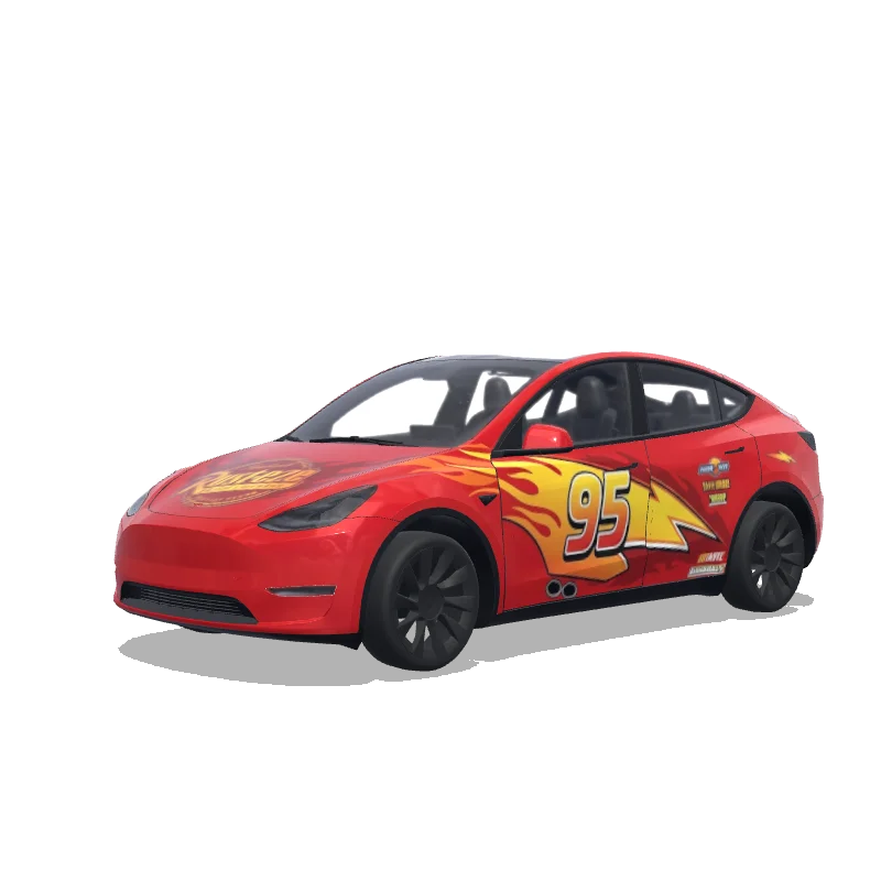 Lightning McQueen Smile — Model Y wrap