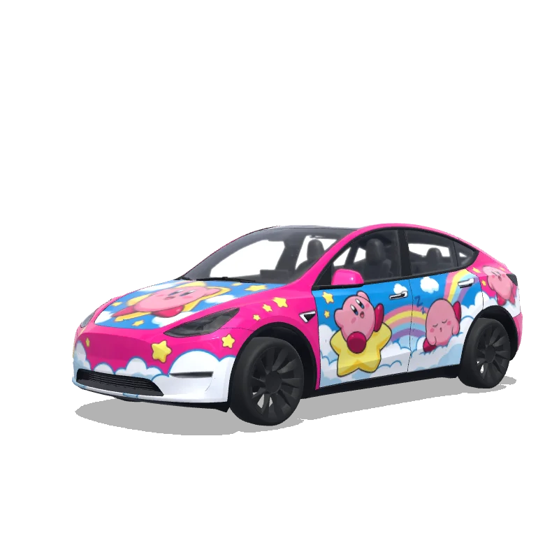 Kirby Pink Theme — Model Y wrap