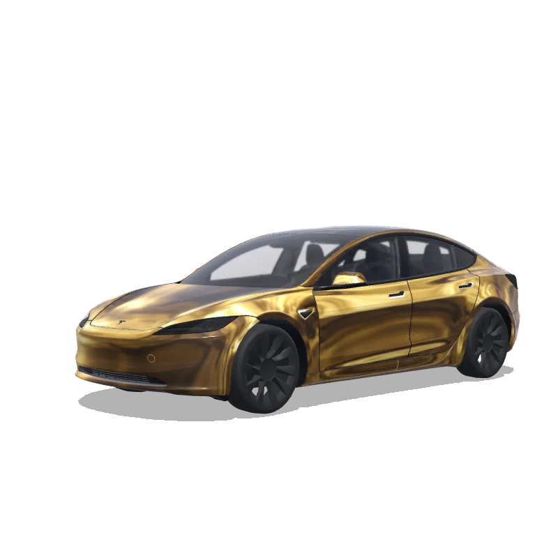 Chrome Gold Premium — Model 3 (2024+) wrap