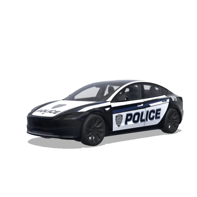 Black and White Police Livery — Model 3 (2024+) wrap