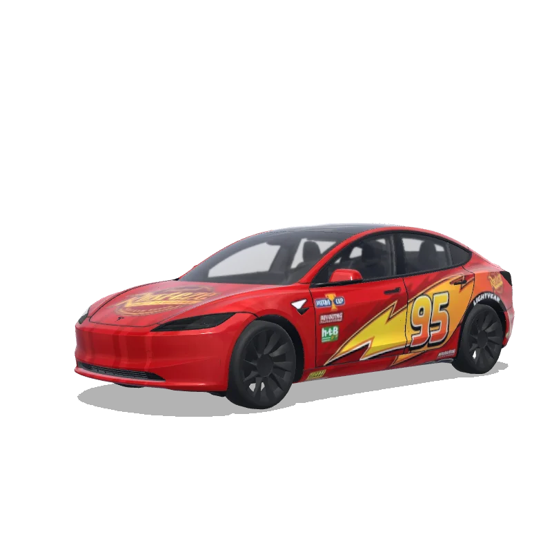 Lightning McQueen Red Racer — Model 3 (2024+) wrap