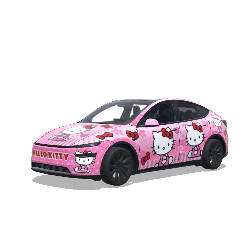 Hello Kitty Pink Theme — Model Y (2025+) wrap