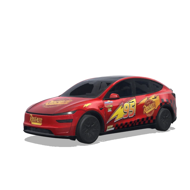 Lightning McQueen Kachow — Model Y L wrap