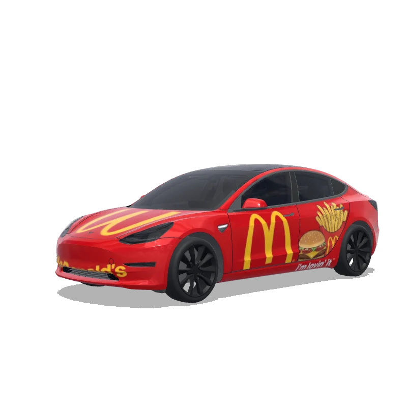 McDonald's Red and Yellow — Model 3 wrap