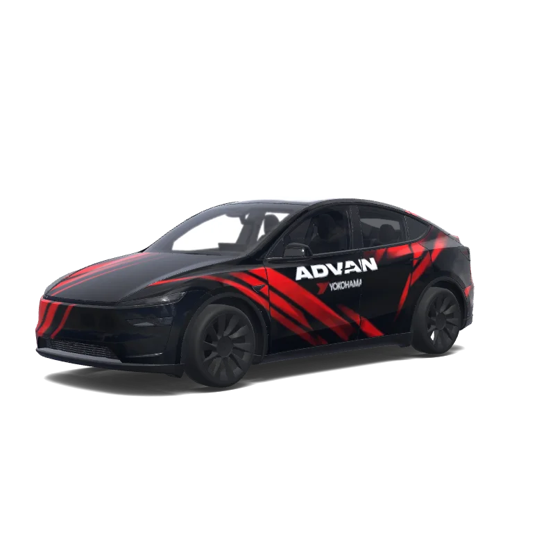 Tesla Model Y (2025+) wrap design - Use the uploaded photo as a strong visual reference. Extract its colors, textures, pattern language, and overall aesthetic. Generate a Tesla Paint Shop vehicle wrap for the selected model. Fill the UV template areas cleanly, preserve transparent and non-template areas, and output a complete wrap PNG suitable for 3D preview and download.