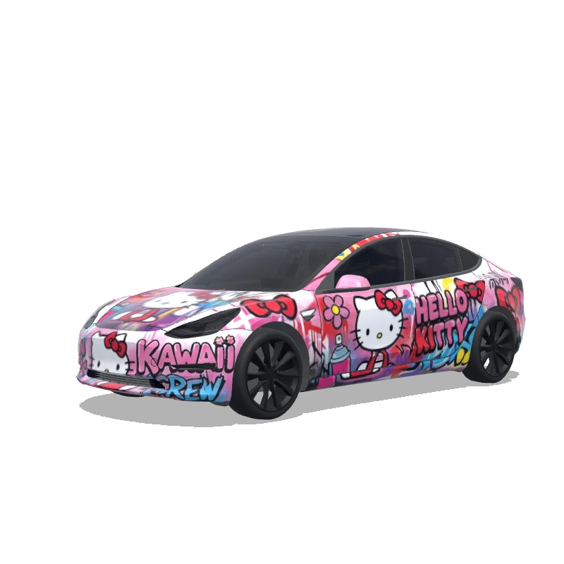 Hello Kitty Doodle Art — Model 3 wrap