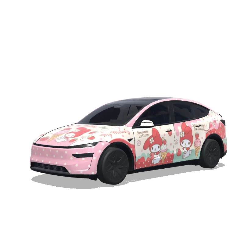 My Melody Strawberry Ice Cream — Model Y L wrap