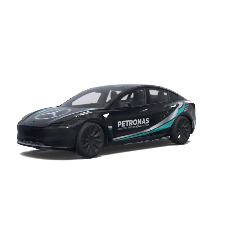 Black Mercedes F1 Livery — Model 3 (2024+) wrap
