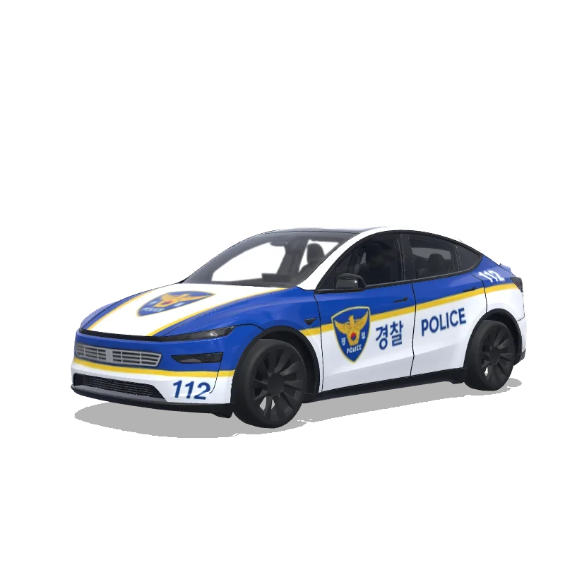Korean Police Blue Stripes — Model Y (2025+) wrap