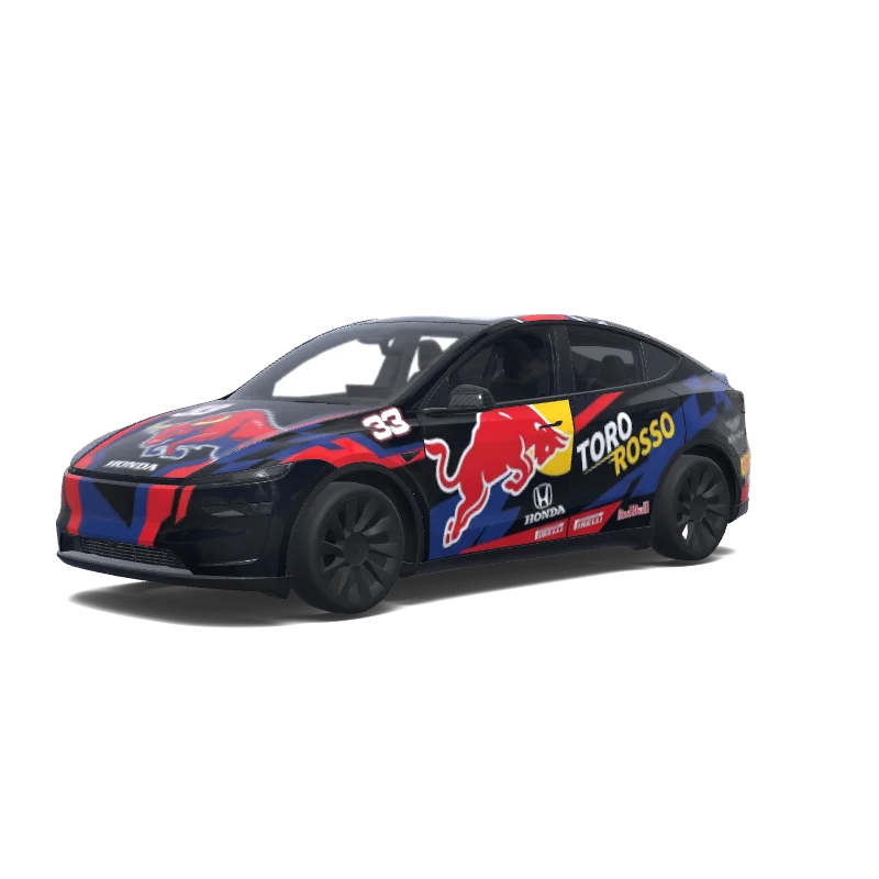Tesla Model Y (2025+) wrap design - F1 racing bulls livery.