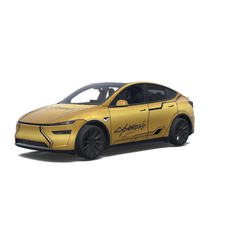 Gold Satin with Black Script — Model Y (2025+) wrap