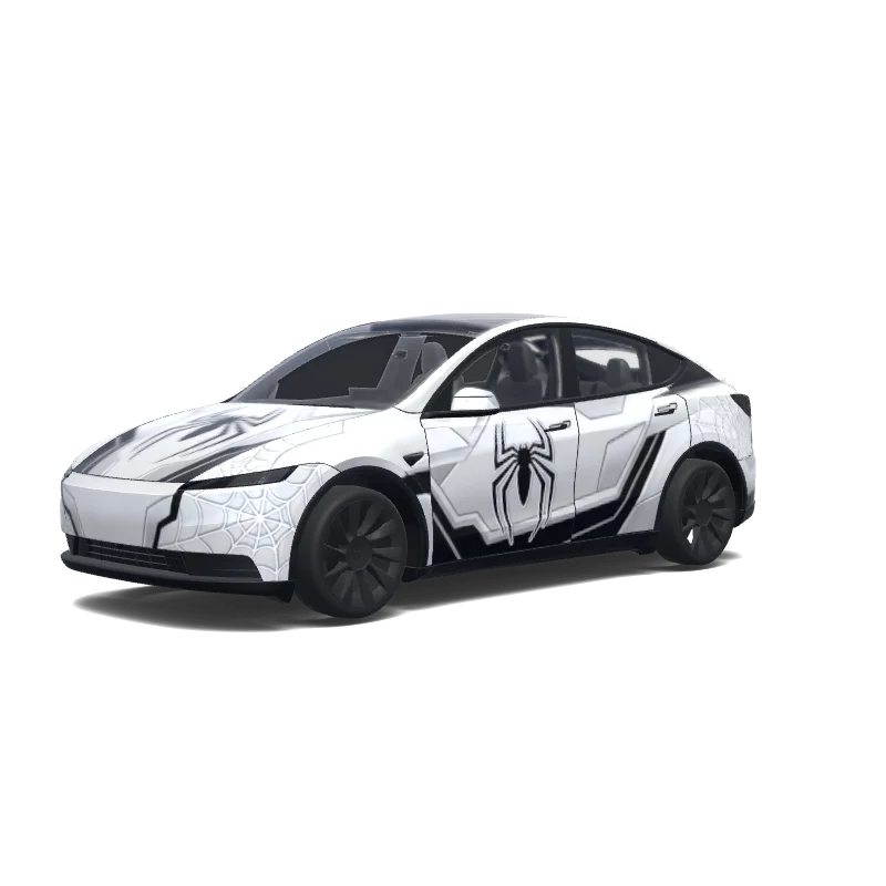 Matte White Spider Web Model Y (2025+) wrap