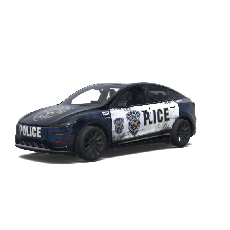 Tesla Model Y (2025+) wrap design - Véhicule de police de Raccoon City (resident evil).