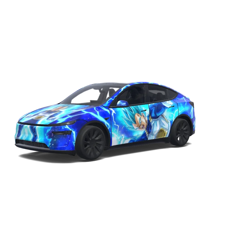 Tesla Model Y (2025+) wrap design - Super saiyan blue vegeta.