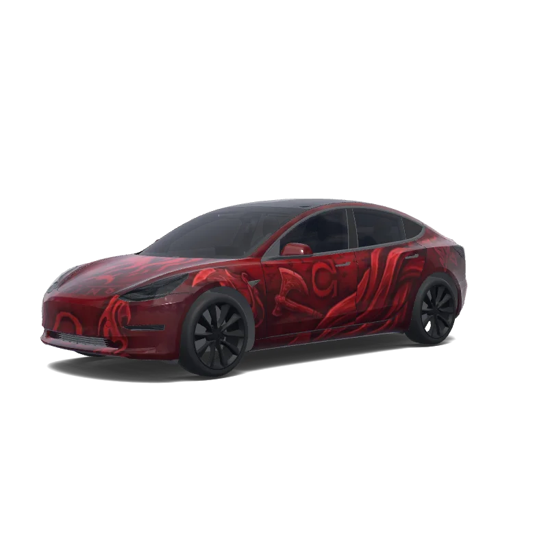God of War Red on White Model 3 wrap