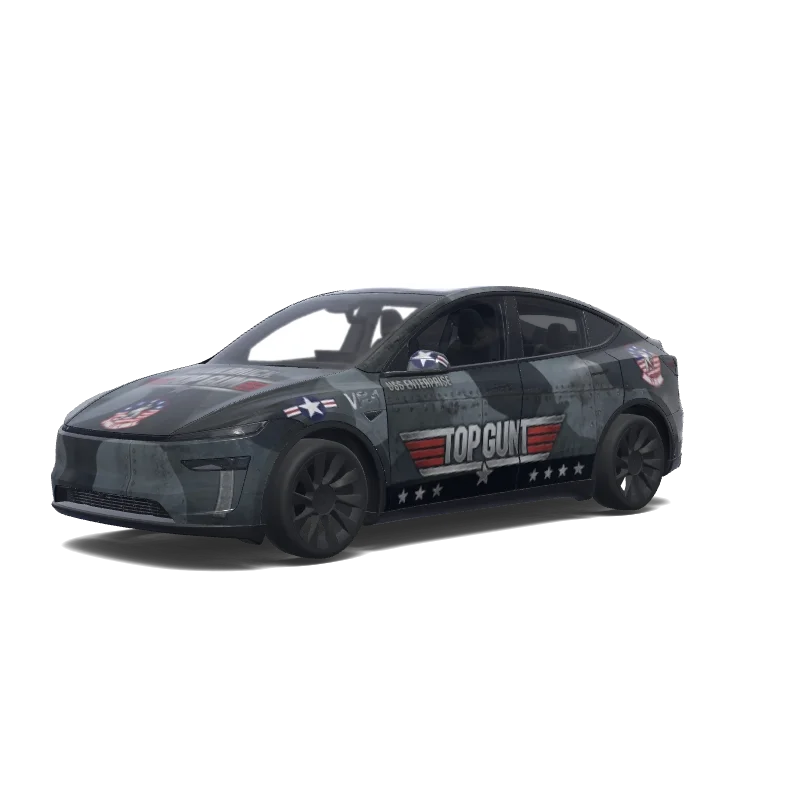 Tesla Model Y (2025+) wrap design - top gun 1985 maverick.