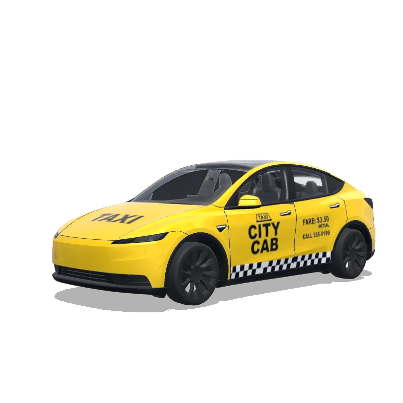 Yellow Checkered Taxi Model Y (2025+) wrap