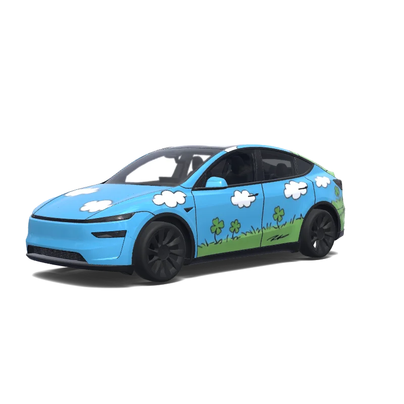 Tesla Model Y (2025+) wrap design - Generate a wrap design based on this reference image