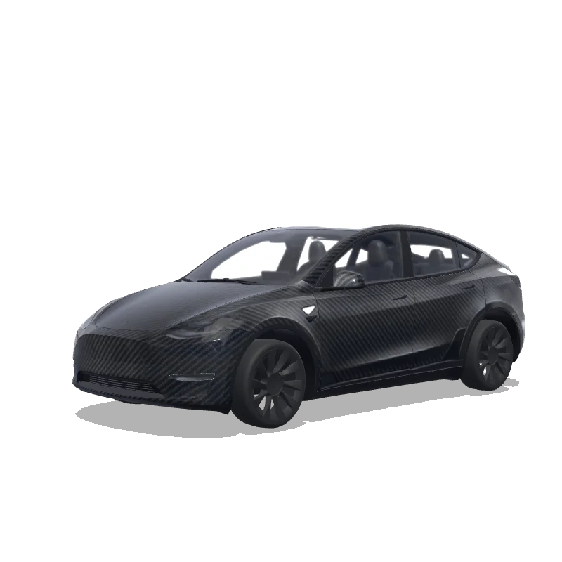 Stealth Carbon Spoiler Look — Model Y wrap