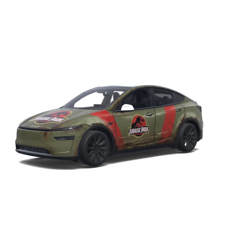 Jurassic Park Green Jeep — Model Y (2025+) wrap