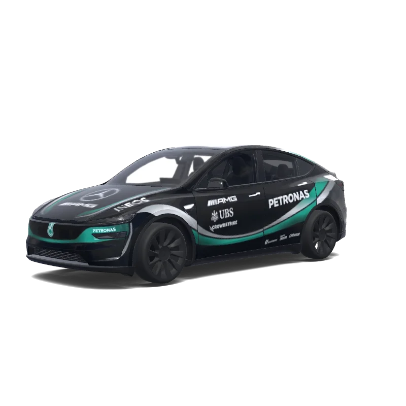 Tesla Model Y (2025+) wrap design - Mercedes Amg petronas F1.