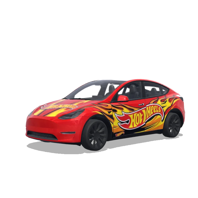 Hot Wheels Red — Model Y wrap