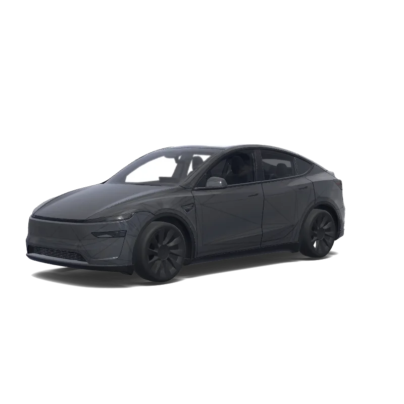 Tesla Model Y (2025+) wrap design - cybercab以外の黒のライン全て消して、全体に薄くして.