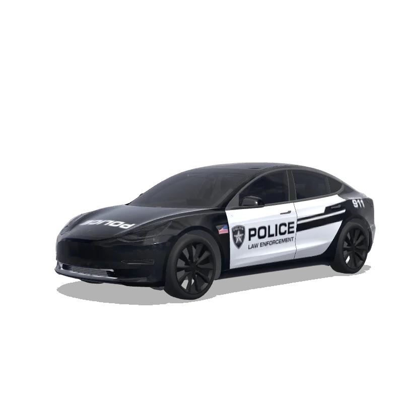 Black and White Police Livery — Model 3 wrap