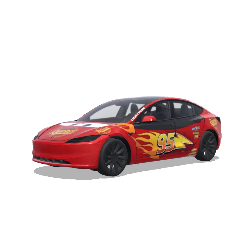 Lightning McQueen Racer — Model 3 (2024+) wrap
