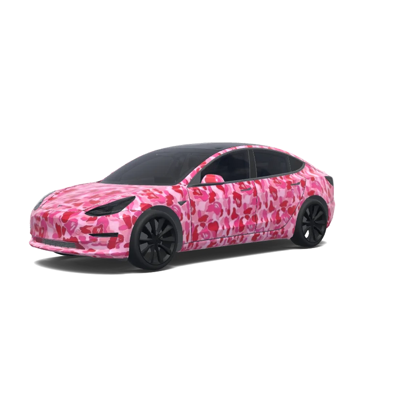 Pink Camo Hearts Model 3 wrap