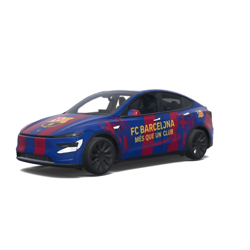 Tesla Model Y (2025+) wrap design - FC Barcelona.