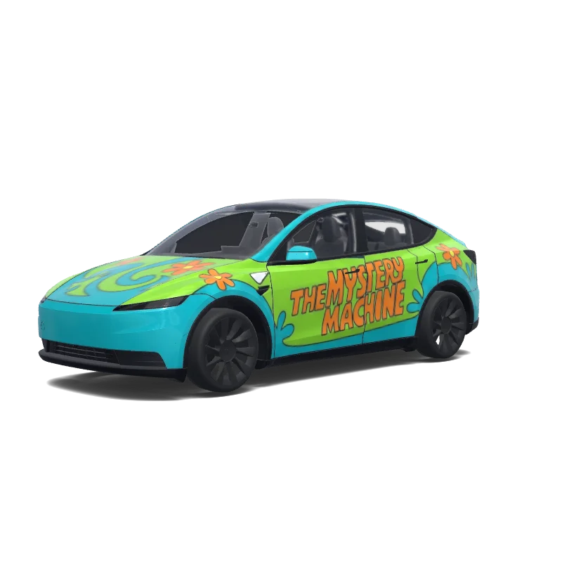 Mystery Machine Teal and Green — Model Y (2025+) wrap
