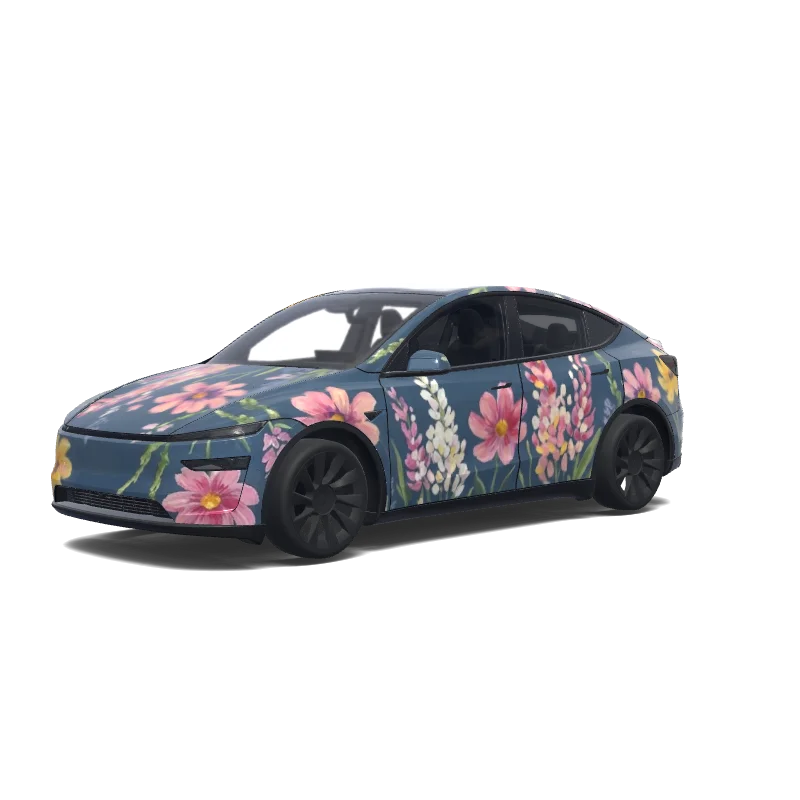 Tesla Model Y (2025+) wrap design - Generate a wrap design based on this reference image